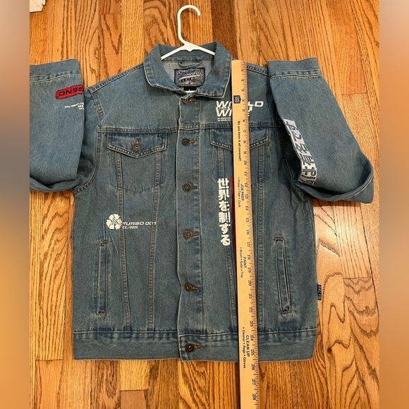 Brooklyn Cloth Denim Blue Jean Jacket World Wide Size L - Picture 7 of 7